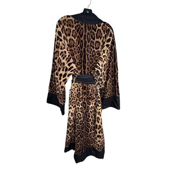 Dolce & Gabbana NWT Terry Cotton Bath Robe in Leopard Print Size M - Picture 4 of 11